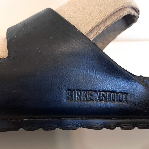 Birkenstock Arizona Rubber Slip On Sandals Shoes Size 42 L11 M9 Black Open Toe - Picture 8 of 10